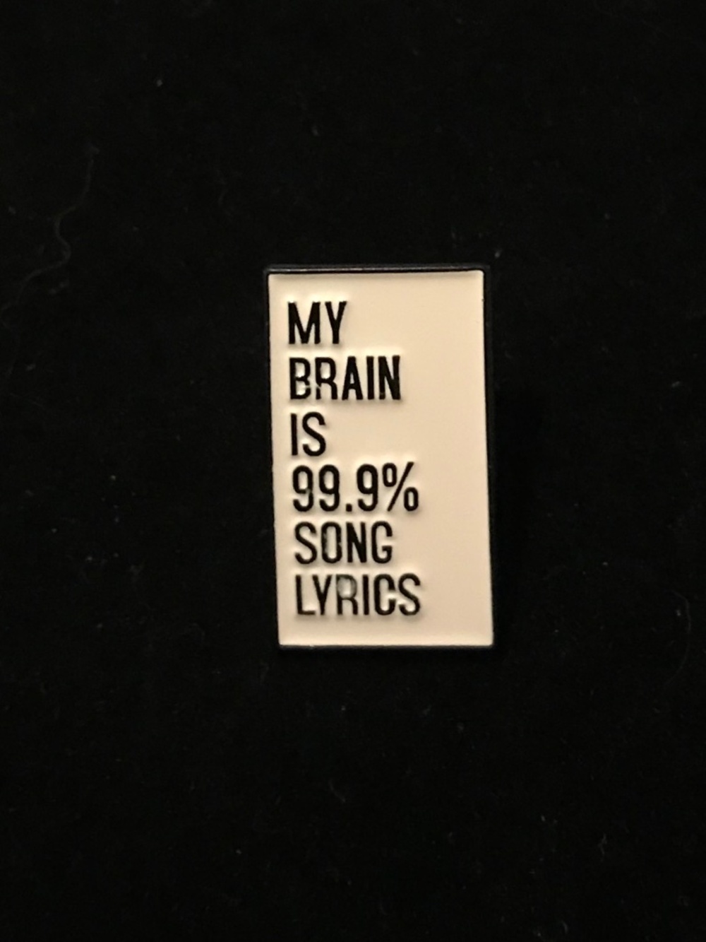 NWOT “My brain is 99% song lyrics” pin (pins: 1/$12, 2/$20)